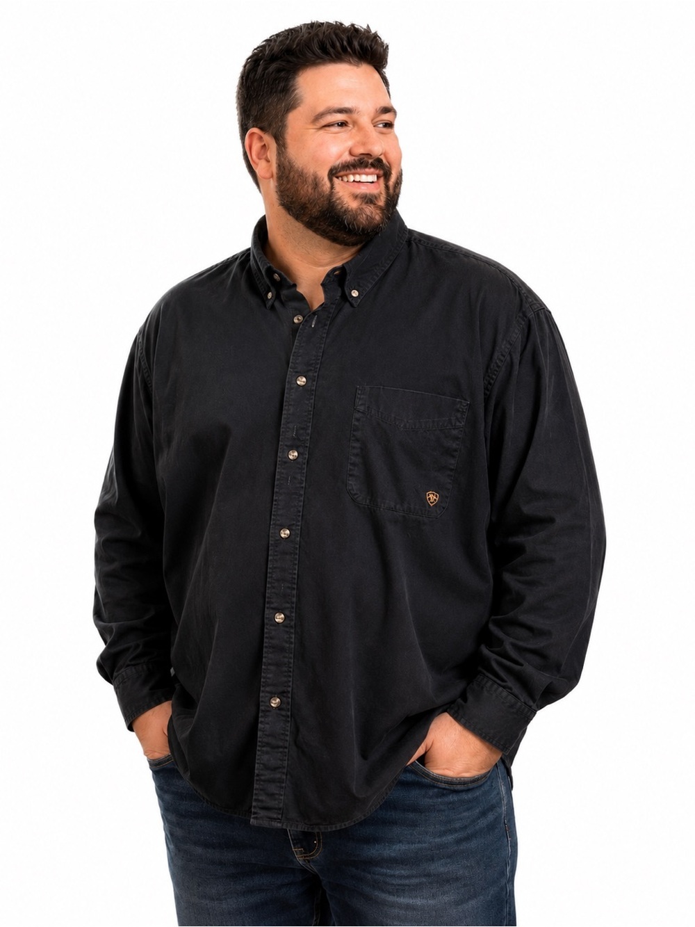 Ariat Men's Black Long-Sleeve Button-Down Shirt